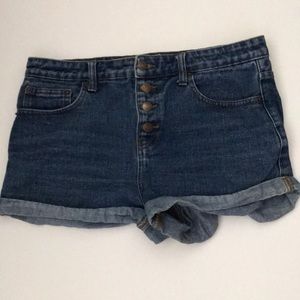 Forever 21 Shorty Shorts Button Fly Jean Shorts